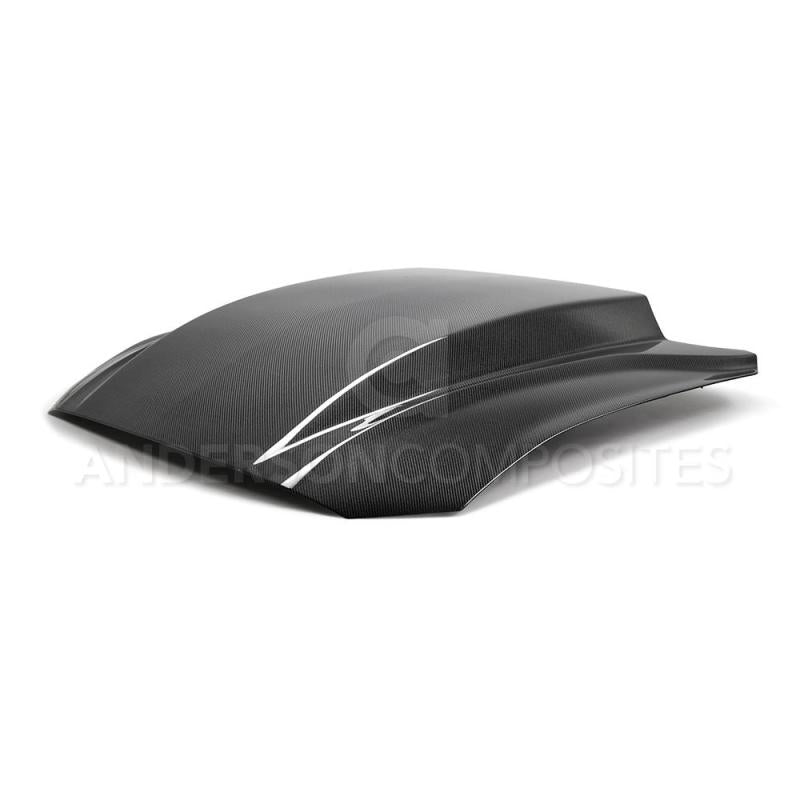 Anderson Composites 2018 Ford Mustang Double Sided Type-CJ 4in Carbon Fiber Cowl Hood - Burkken Auto Parts