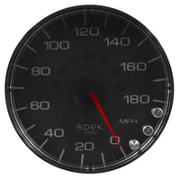 Autometer Spek-Pro Gauge Speedometer 5in 180 Mph Elec. Programmable Black/Chrome - Burkken Auto Parts