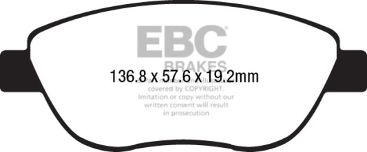 EBC 2014+ Fiat 500 1.4L Turbo Abarth Greenstuff Front Brake Pads - Burkken Auto Parts