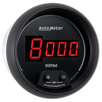 AutoMeter Gauge Tach 3-3/8in. 10K RPM In-Dash Digital Black Dial W/ Red Led - Burkken Auto Parts