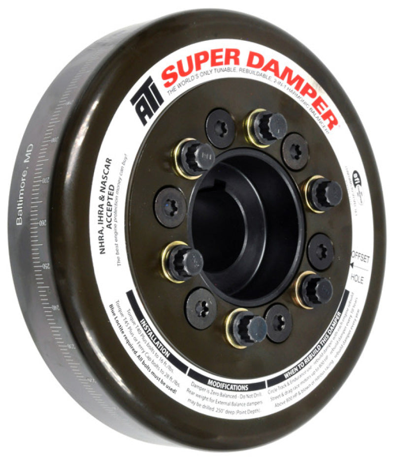 ATI Damper - 7.074in - Steel - Oliver Tractor - 6 Cyl - Chevy Front - 3 Ring - Diesel - Burkken Auto Parts