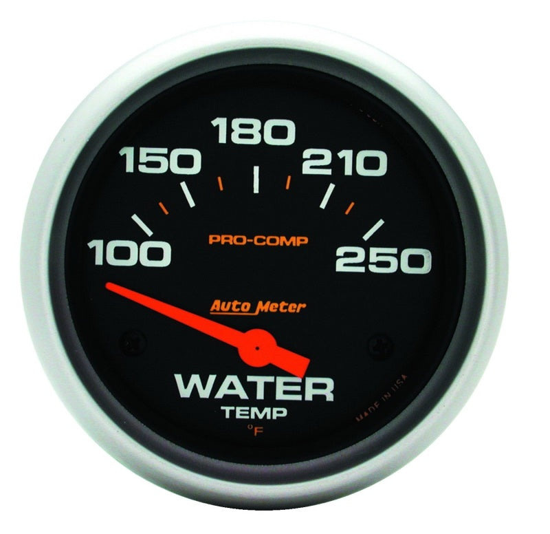 Autometer Pro-Comp 2 5/8in 100-250 Deg F Short Sweep Electric Water Temp Gauge - Burkken Auto Parts