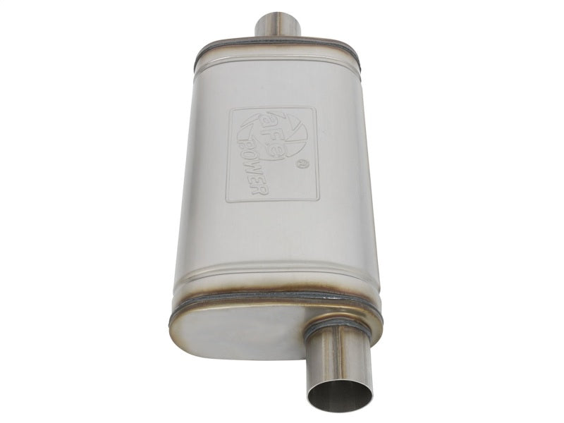 aFe MACHForce XP SS Muffler 2.5in Center Inlet / 2.5in Offset Outlet 18in L x 9in W x4in H Body - Burkken Auto Parts