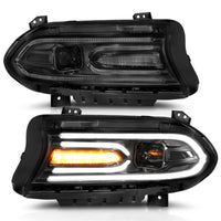 ANZO 2015-2018 Dodge Charger Projector Headlights Plank Style Black - Burkken Auto Parts