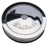 Edelbrock Air Cleaner Pro-Flo Series Round Steel Top Paper Element 14In Dia X 3 313In Chrome - Burkken Auto Parts