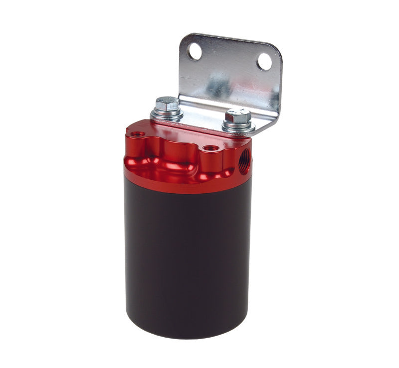 Aeromotive SS Series Billet Canister Style Fuel Filter Anodized Black/Red - 10 Micron Fabric Element - Burkken Auto Parts