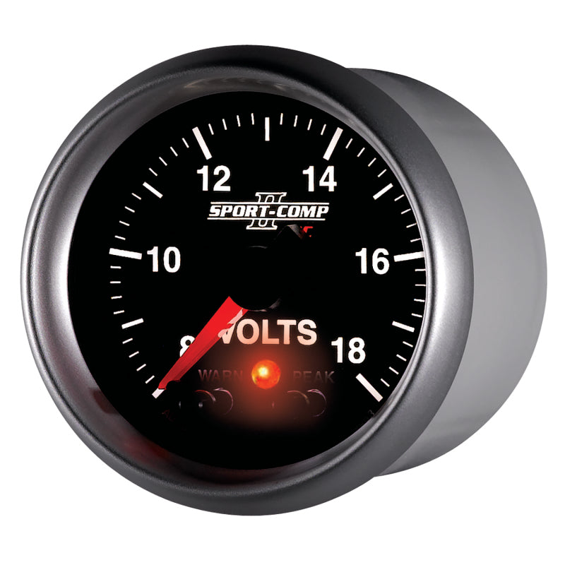 Autometer Sport-Comp II 2-1/16in Digital Voltometer Gauge - 18V - Burkken Auto Parts