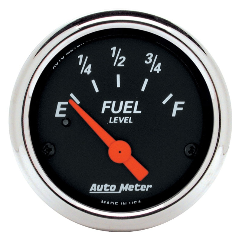 Autometer Designer Black  2-1/16in Black Fuel Level Gauge - Burkken Auto Parts