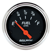 Autometer Designer Black  2-1/16in Black Fuel Level Gauge - Burkken Auto Parts