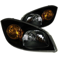 ANZO 2005-2010 Chevrolet Cobalt Crystal Headlights Black - Burkken Auto Parts