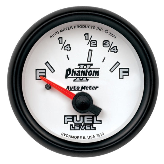Autometer Phantom 2-1/16in 73-10 OHM Fuel Level Gauge - Burkken Auto Parts