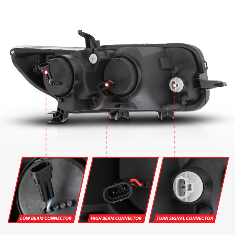 ANZO 2008-2010 Scion Xb Projector Headlights w/ Halo Black - Burkken Auto Parts