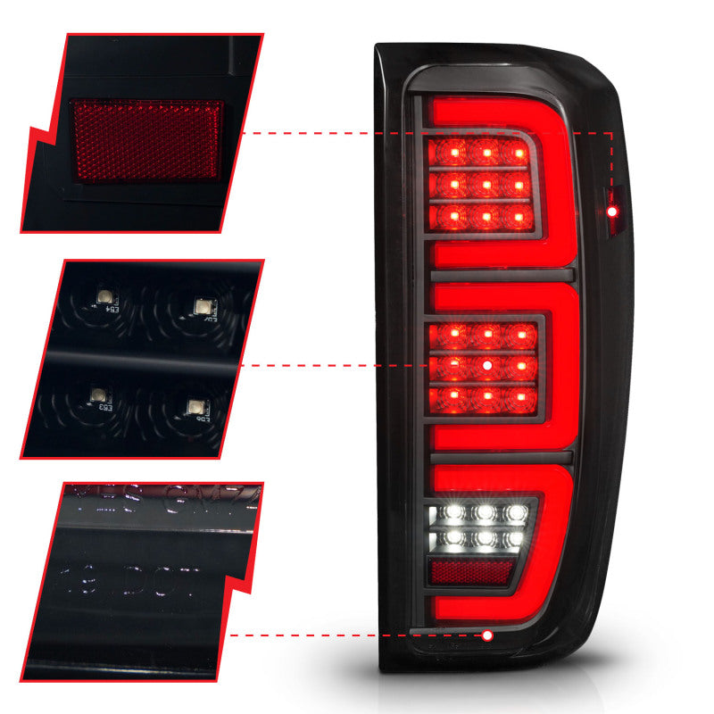 ANZO 19-23 GMC Sierra 1500/2500HD/3500HD Smoke Black Replacement Full LED Bar Tail Light - Burkken Auto Parts
