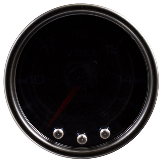 Autometer Spek-Pro Gauge Voltmeter 2 1/16in 16V Stepper Motor W/Peak & Warn Blk/Smoke/Blk - Burkken Auto Parts