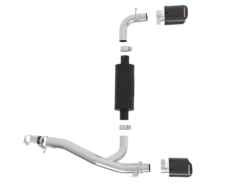 aFe Takeda 3in 304 SS Axle-Back Exhaust System w/ Carbon Fiber Tips 16-18 Ford Focus RS I4-2.3L (t) - Burkken Auto Parts