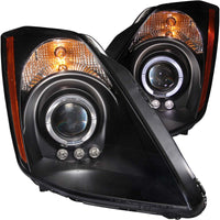ANZO 2003-2005 Nissan 350Z Projector Headlights w/ Halo Black - Burkken Auto Parts