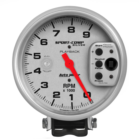 AutoMeter Gauge Tachometer 5in. 9K RPM Pedestal W/ RPM Playback Ultra-Lite - Burkken Auto Parts