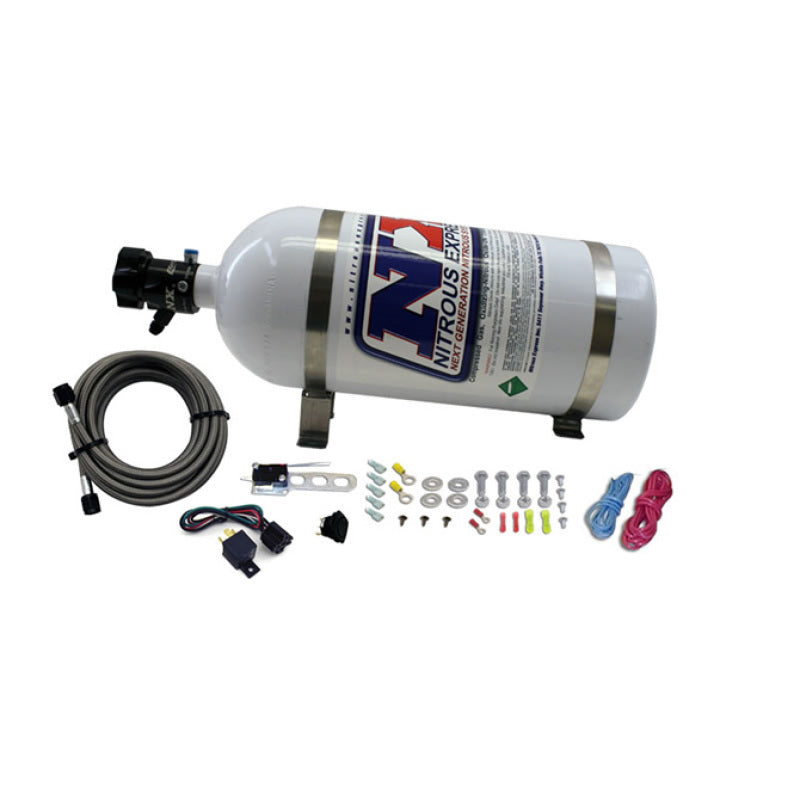 Nitrous Express 8 Cyl Nozzle System Complete (Incl 10lb Bottle Brackets Feedline & Elec) - Burkken Auto Parts