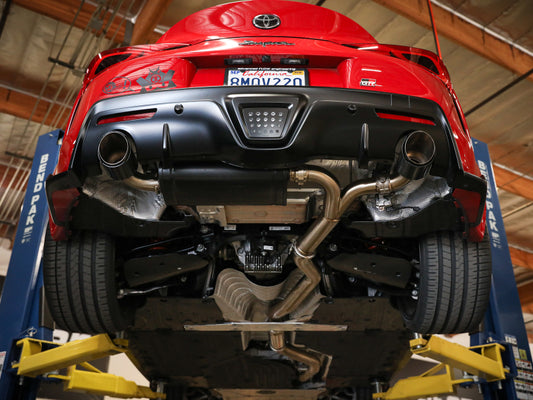 aFe POWER Takeda 2020 Toyota Supra L6-3.0L (t) 3in-2.5in 304 SS CB Exhaust Blue Flame Tips - Burkken Auto Parts