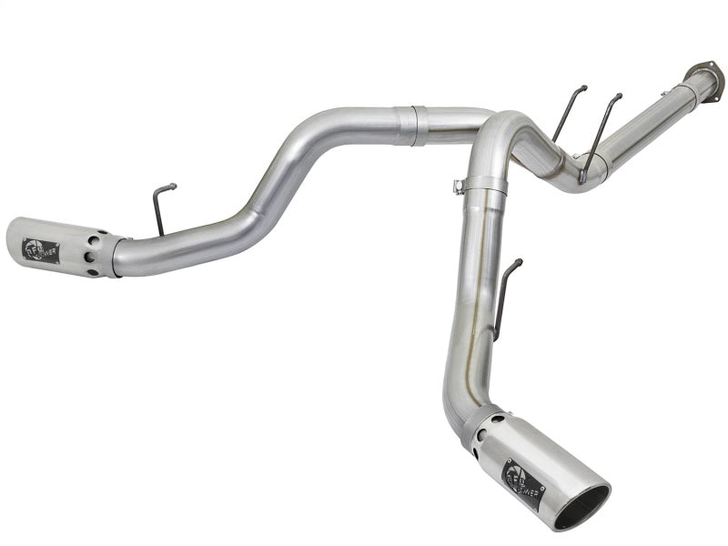 aFe ATLAS 4in DPF-Back Alum Steel Exhaust System w/Polished Tip 2017 Ford Diesel Trucks V8-6.7L (td) - Burkken Auto Parts