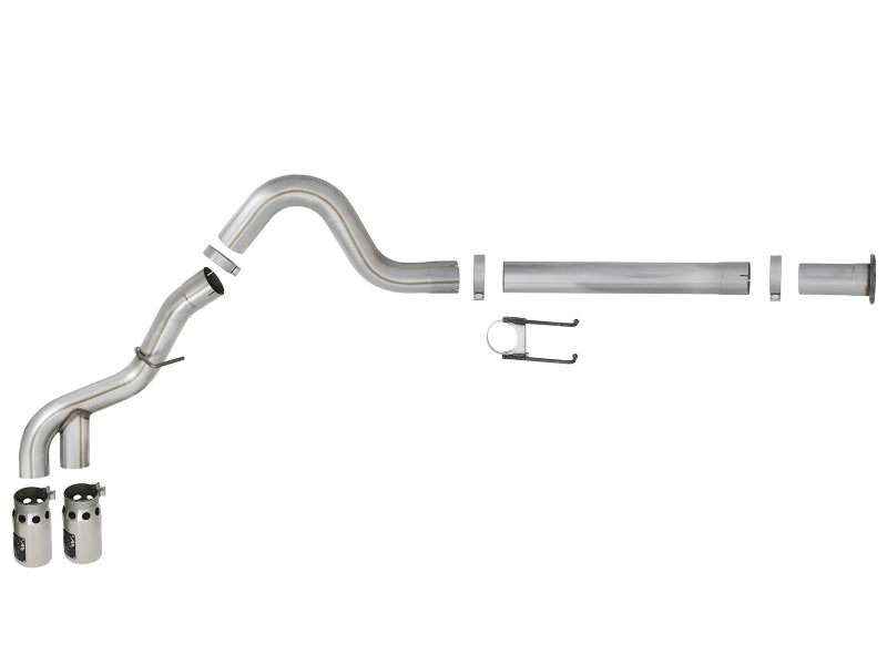 aFe Power 11-14 Ford F250/F350 6.7L Diesel Rebel XD 4in 409 SS DPF-Back Exhaust System - Pol Tips - Burkken Auto Parts