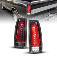 ANZO 88-99 Chevy/GMC C/K1500/2500/3500 Full LED Light Tube Taillights Black Housing Clear Lens - Burkken Auto Parts