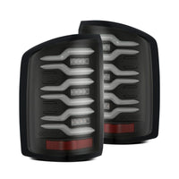 AlphaRex 14-18 GMC Sierra 1500/2500HD/3500HD LUXX-Series LED Tail Lights Blk w/Actv Light & Seq. Sig - Burkken Auto Parts