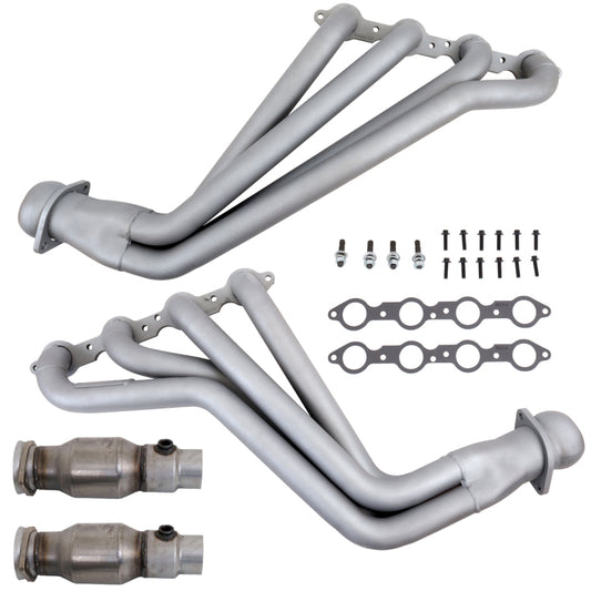 BBK 10-15 Camaro LS3 L99 Long Tube Exhaust Headers With Converters - 1-3/4 Chrome - Burkken Auto Parts
