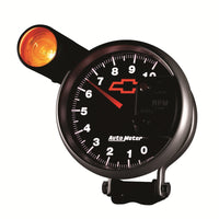 Autometer GM Bowtie Black 5in 10000 RPM Pedestal Electronic Tachometer w/ Ext Shift Light - Burkken Auto Parts