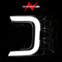 ANZO 18-20 Ford F-150 Full Led Projector Light Bar Style Headlights - Chrome Amber - Burkken Auto Parts