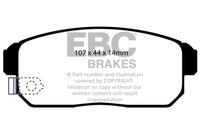EBC 02-03 Infiniti G20 2.0 Redstuff Rear Brake Pads - Burkken Auto Parts