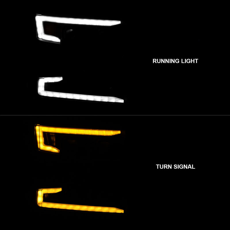 ANZO 19-22 Chevrolet Silverado 1500 LED Proj HL w/Lgt Bar SwBk Seq. Blk w/In. Light - Passenger Side - Burkken Auto Parts