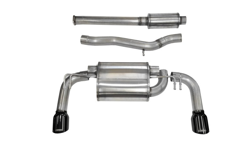 Corsa 2008-2015 Mitsubishi Lancer Evolution X Sedan 2.0L Black Sport Dual Rear Cat-Back Exhaust - Burkken Auto Parts