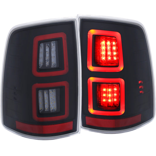 ANZO LED Black 13-17 Dodge Ram 1500/2500/3500 LED Taillights Black - Burkken Auto Parts