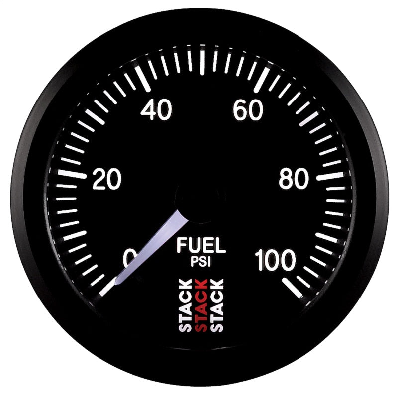 Autometer Stack 52mm 0-100 PSI 1/8in NPTF Male Pro Stepper Motor Fuel Pressure Gauge - Black - Burkken Auto Parts