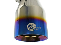 aFe Mach Force XP 304 Stainless Steel Clamp-On Exhaust Tip 2.5in Inlet / 4in Outlet - Blue Flame - Burkken Auto Parts