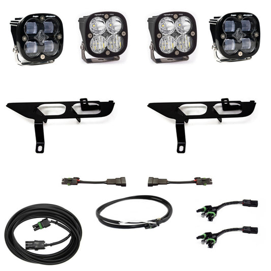 Baja Designs 2021+ Ford F150 Fog Pocket Kit SAE Clear Squadron Sport DC with Upfitter - Burkken Auto Parts