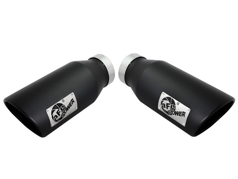 aFe Large Bore-HD 4in 409 Stainless Steel DPF-Back Exhaust w/Black Tip 15-16 Ford Diesel V8 Trucks - Burkken Auto Parts