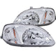 ANZO 1999-2000 Honda Civic Crystal Headlights Chrome - Burkken Auto Parts