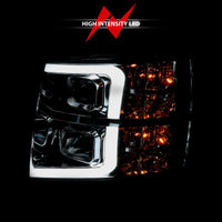 ANZO 2007-2013 Chevy Silverado 1500 Projector Plank Style Chrome Amber - Burkken Auto Parts
