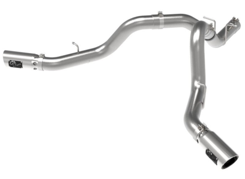 aFe Large Bore-HD 4in 409SS DPF-Back Exhaust System w/Polished Tips 20 GM Diesel Trucks V8-6.6L - Burkken Auto Parts