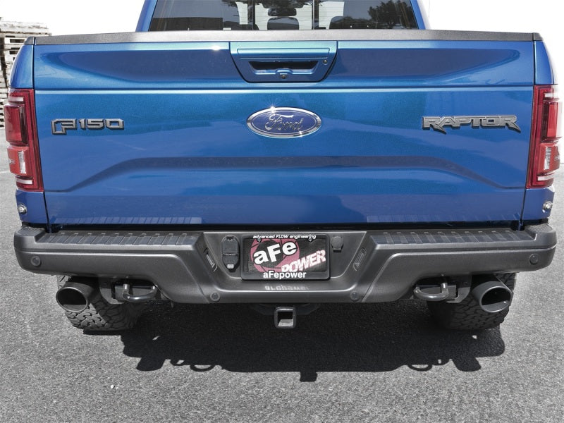 aFe MACH Force-Xp 3in to 3-1/2in 304 SS Cat-Back Exhaust w/Black Tip 17-18 Ford F-150 Raptor V6 3.5L - Burkken Auto Parts