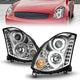ANZO 2003-2007 Infiniti G35 Projector Headlights w/ Halo Chrome (CCFL) (HID Compatible) - Burkken Auto Parts