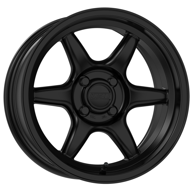 Kansei K11S Tandem 15x8in / 4x100 BP / 0mm Offset / 73.1mm  Bore - Satin Black - Burkken Auto Parts