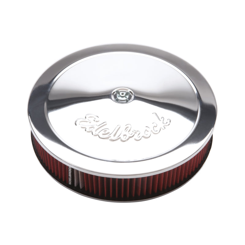 Edelbrock Air Cleaner Pro-Flo Series Round 14 In Diameter Cloth Element Chrome - Burkken Auto Parts
