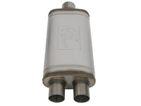 aFe MACHForce XP SS Muffler 3in Center Inlet / 2.5in Dual Outlets 18in L x 9in W x4in H Body - Burkken Auto Parts