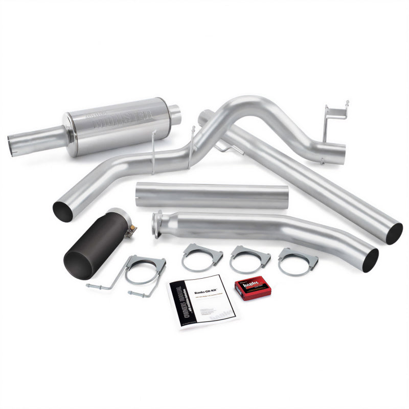 Banks Power 02 Dodge 5.9L Ext Cab Git-Kit - SS Single Exhaust w/ Black Tip - Burkken Auto Parts
