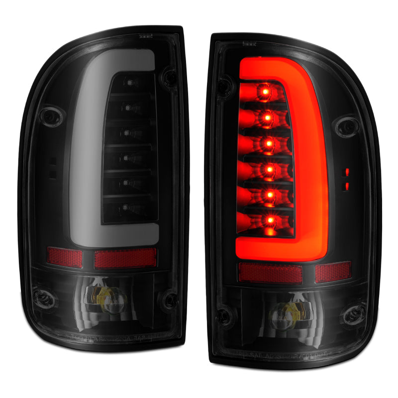 ANZO 1995-2000 Toyota Tacoma LED Taillights Black Housing Smoke Lens (Pair) - Burkken Auto Parts