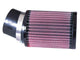 K&N Filter Universal Rubber Round Straight Filter 20 Deg Angled 2-7/16in Flange 3-3/4in OD 5in H - Burkken Auto Parts