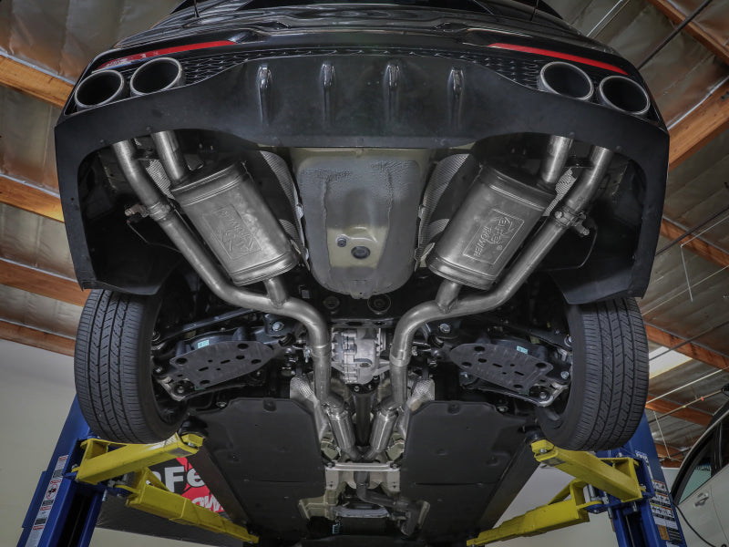 aFe Gemini XV 3in to Dual 2-1/2in 304 SS Cat-Back Exhaust w/ Cut-Out 18-21 Kia Stinger L4-2.0L (t) - Burkken Auto Parts
